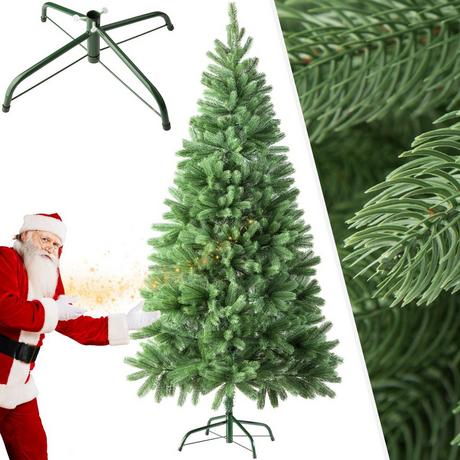 Tectake Sapin de Noël artificiel moulé par injection avec support métallique  