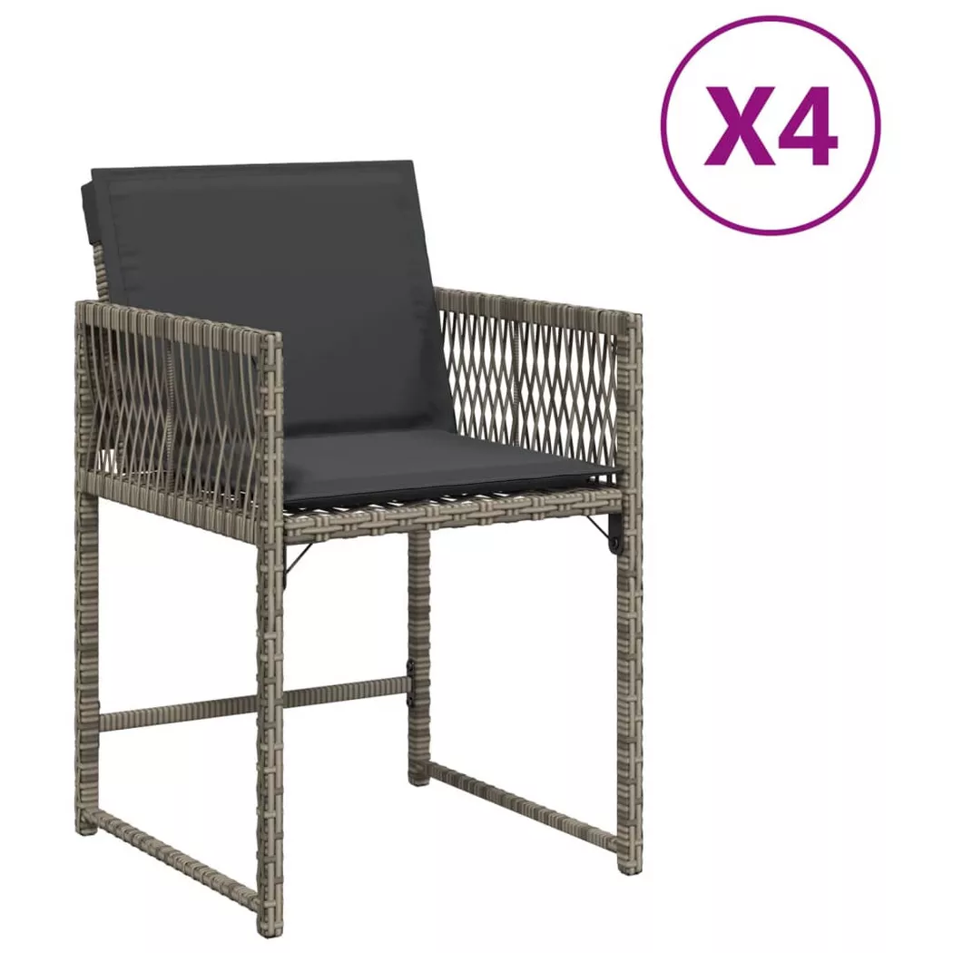 VidaXL - Gartenstuhl poly-rattan, One Size, Grau