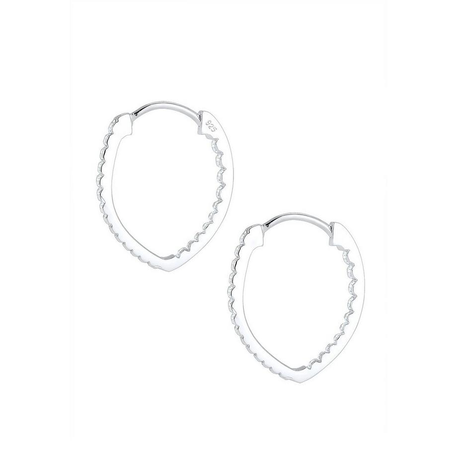 Elli  Boucles d'Oreilles Femmes Créoles Elegant Ovale Avec Cristaux De Zirconium 