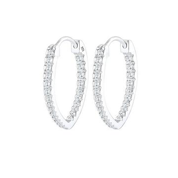 Boucles d'Oreilles Femmes Créoles Elegant Ovale Avec Cristaux De Zirconium