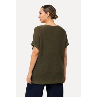 Ulla Popken  Pullover, Palmen, oversized, U-Boot-Ausschnitt, Halbarm 