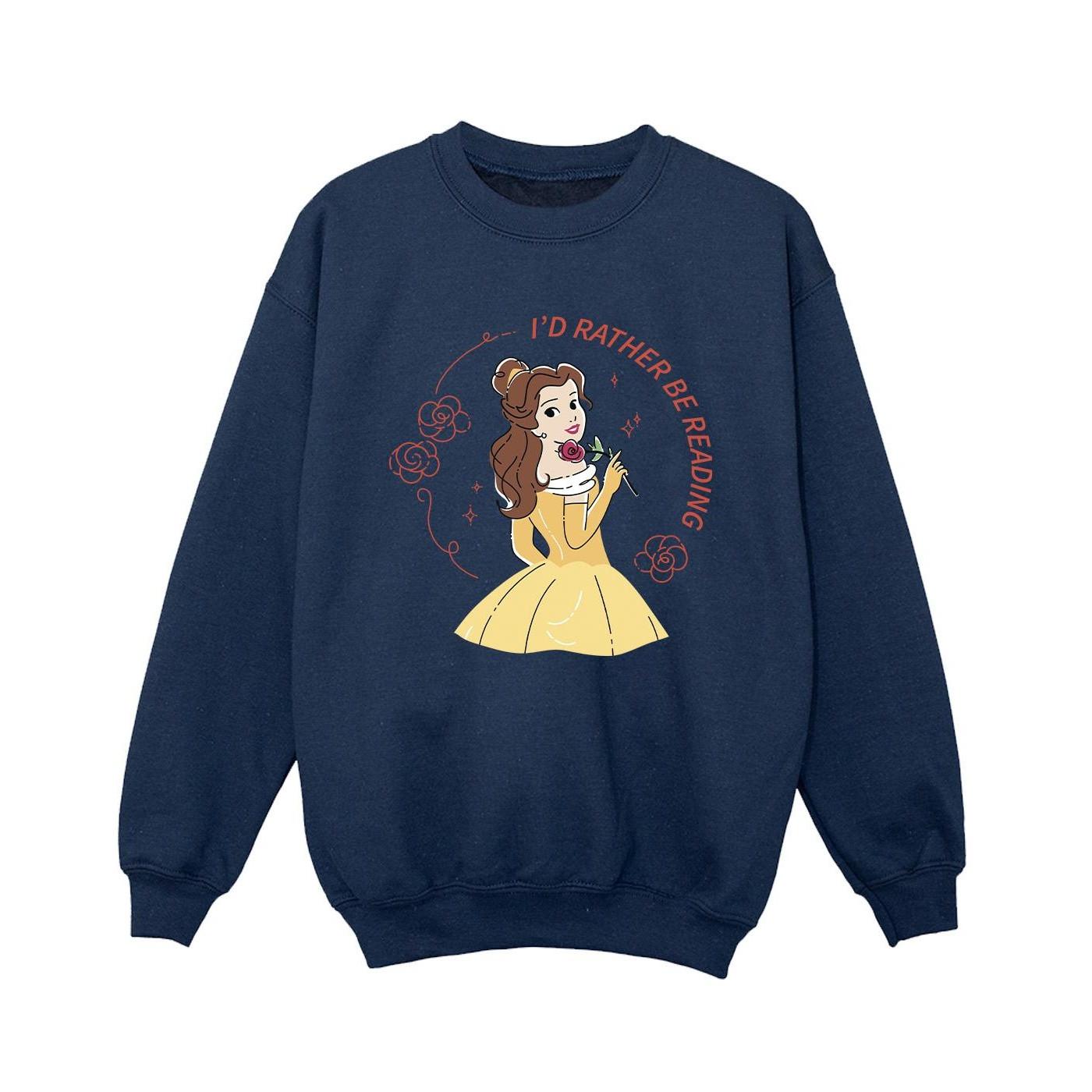 Image of Beauty And The Beast I'd Rather Be Reading Sweatshirt Unisex Marine 104