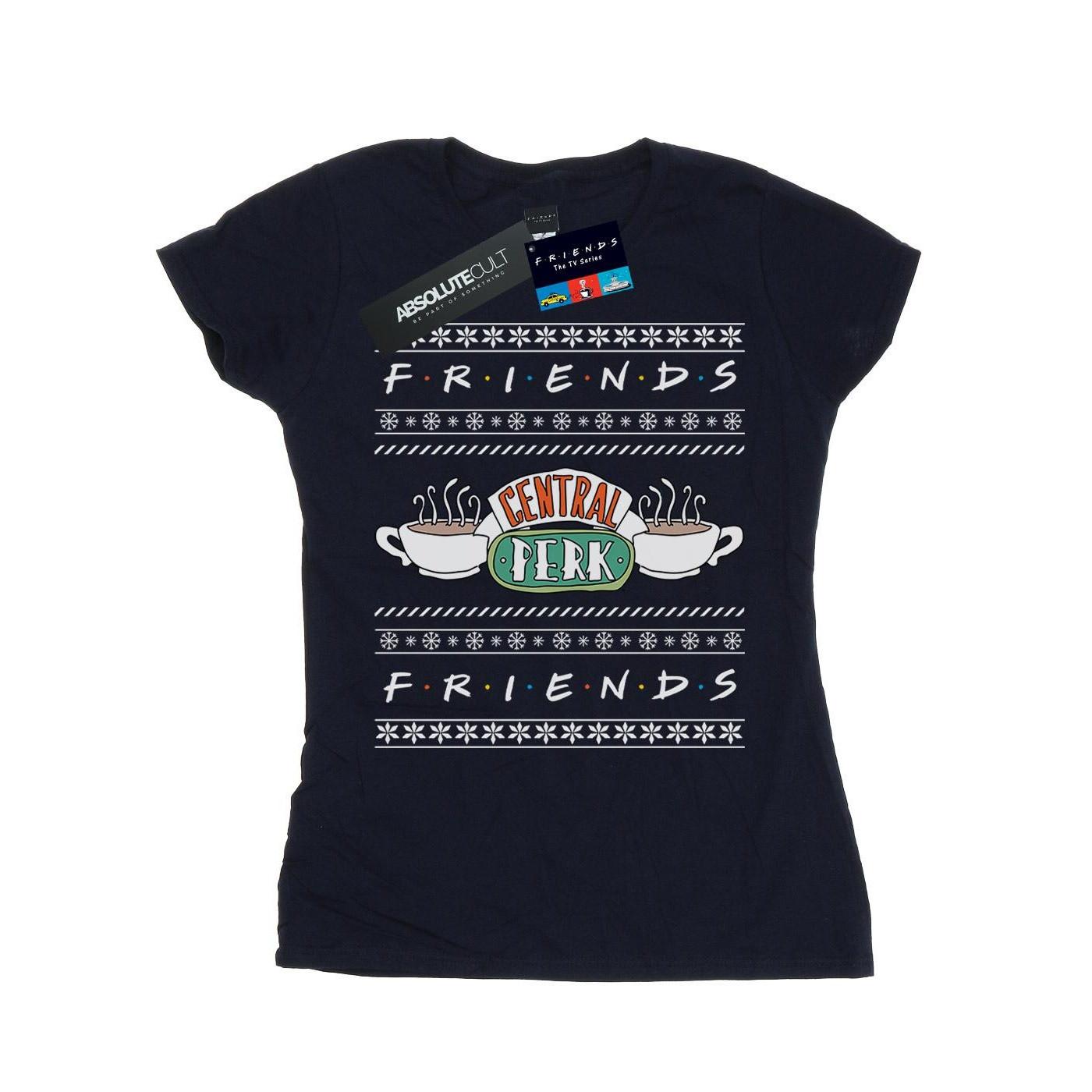 Image of Fair Isle Central Perk Tshirt Damen Marine M