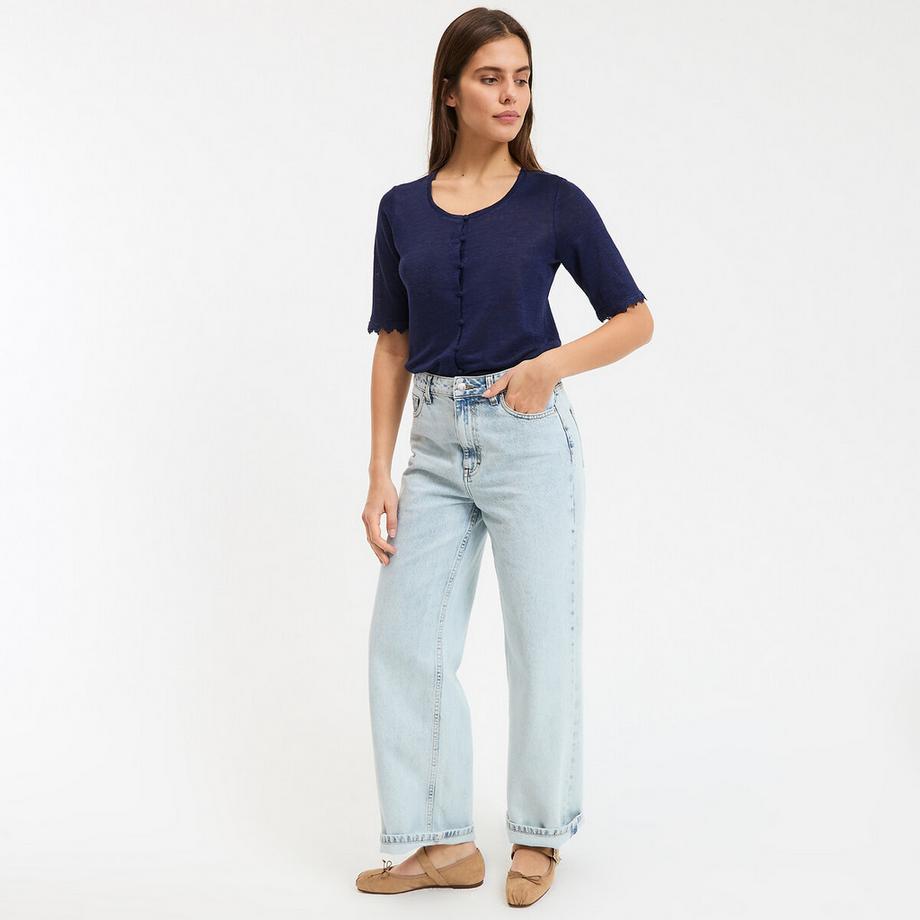 La Redoute Collections Leinenshirt mit kurzen Ärmeln  