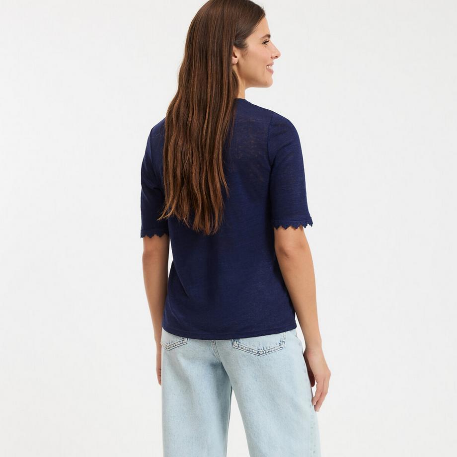 La Redoute Collections Leinenshirt mit kurzen Ärmeln  