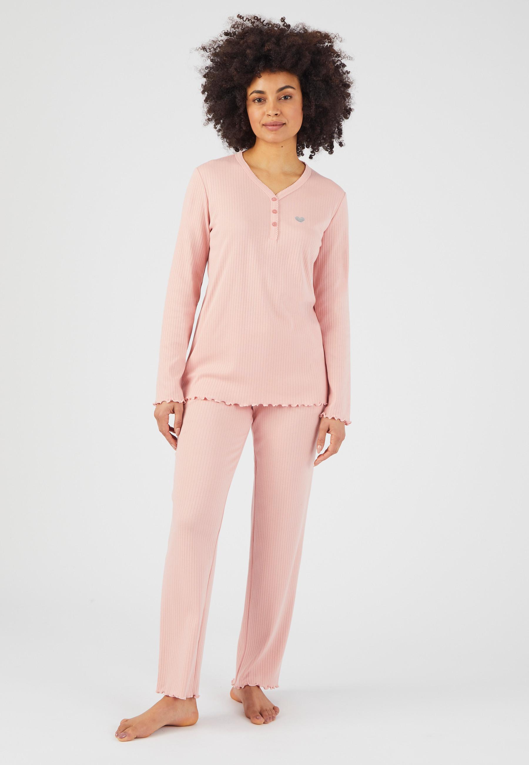 Image of Pyjama Aus Weichem Und Elastischem Interlock-rippstrick Unisex Rosa 54/56