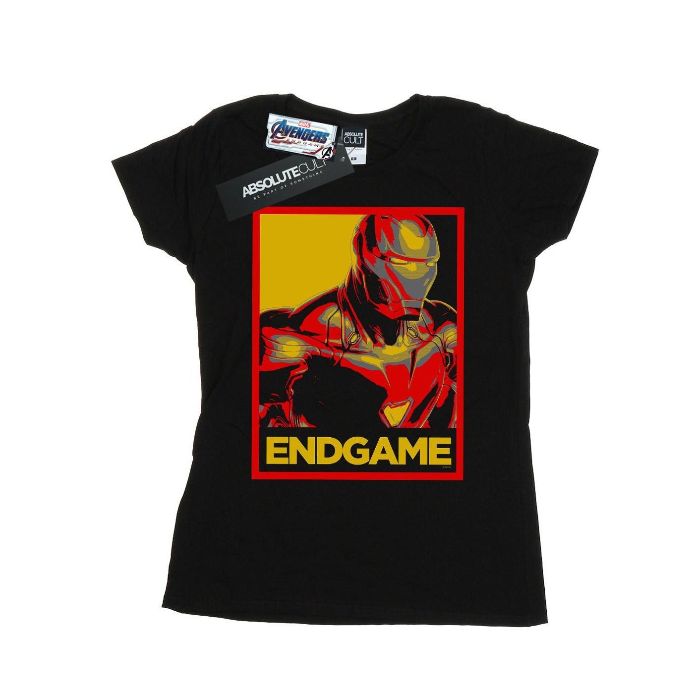 Image of Avengers Endgame Iron Man Poster Tshirt Damen Schwarz S
