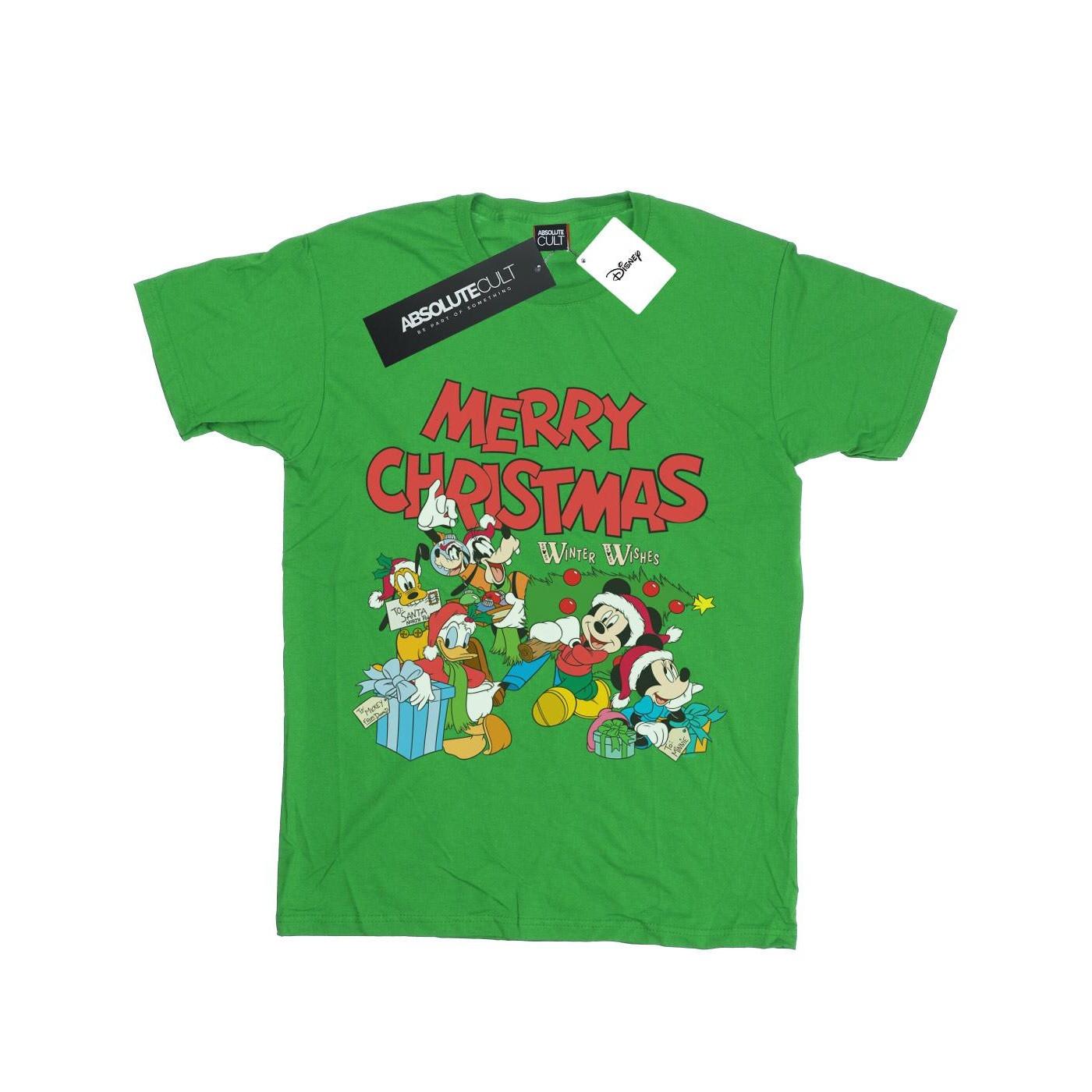 Image of Mickey And Friends Winter Wishes Tshirt Unisex Grün 116