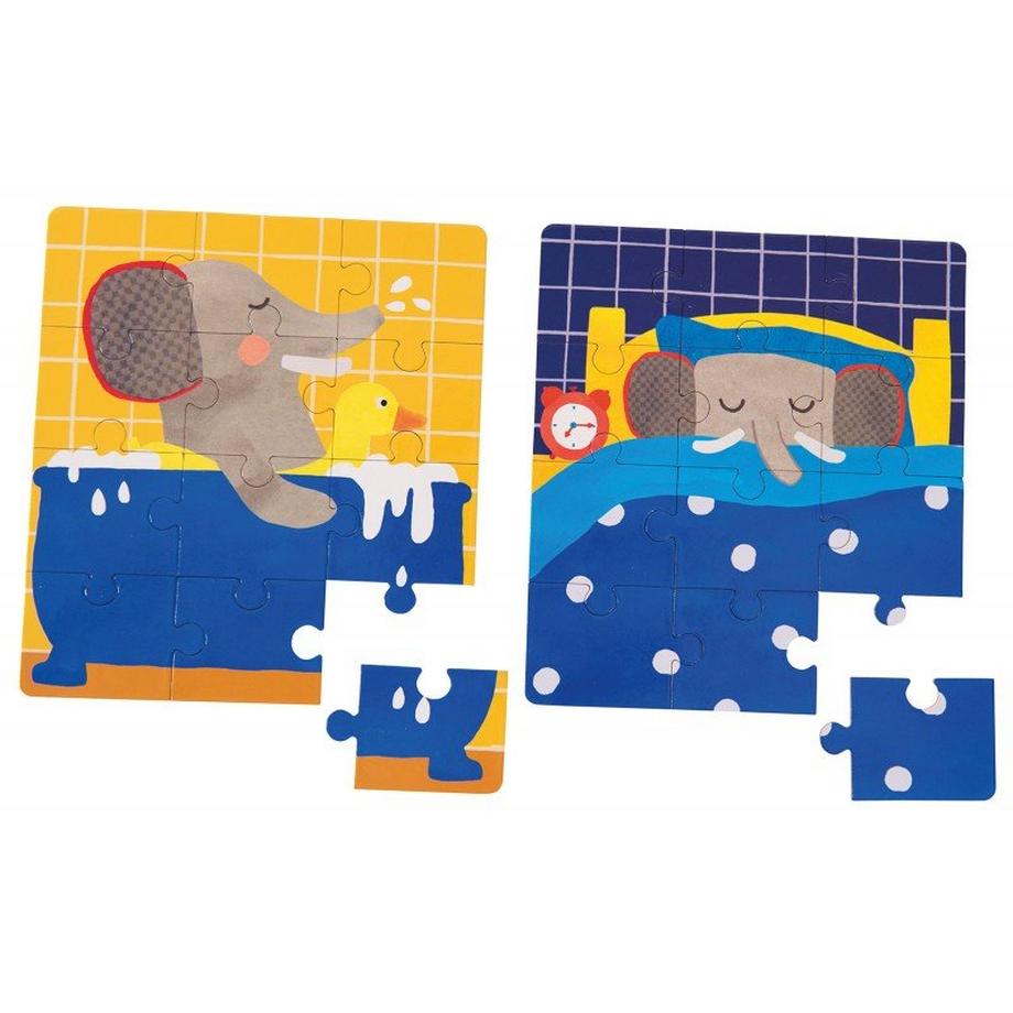 Moulin Roty  Ensemble de 3 Puzzles Bonjour ! (36 pièces), Les Popipop, Moulin Roty 