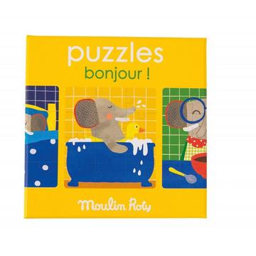 Ensemble de 3 Puzzles Bonjour ! (36 pièces), Les Popipop, Moulin Roty
