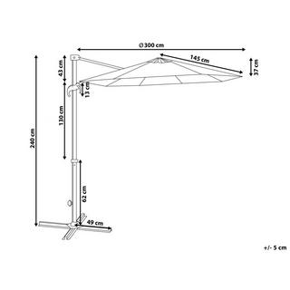 Beliani Parasol suspendu en Polyester SAVONA  