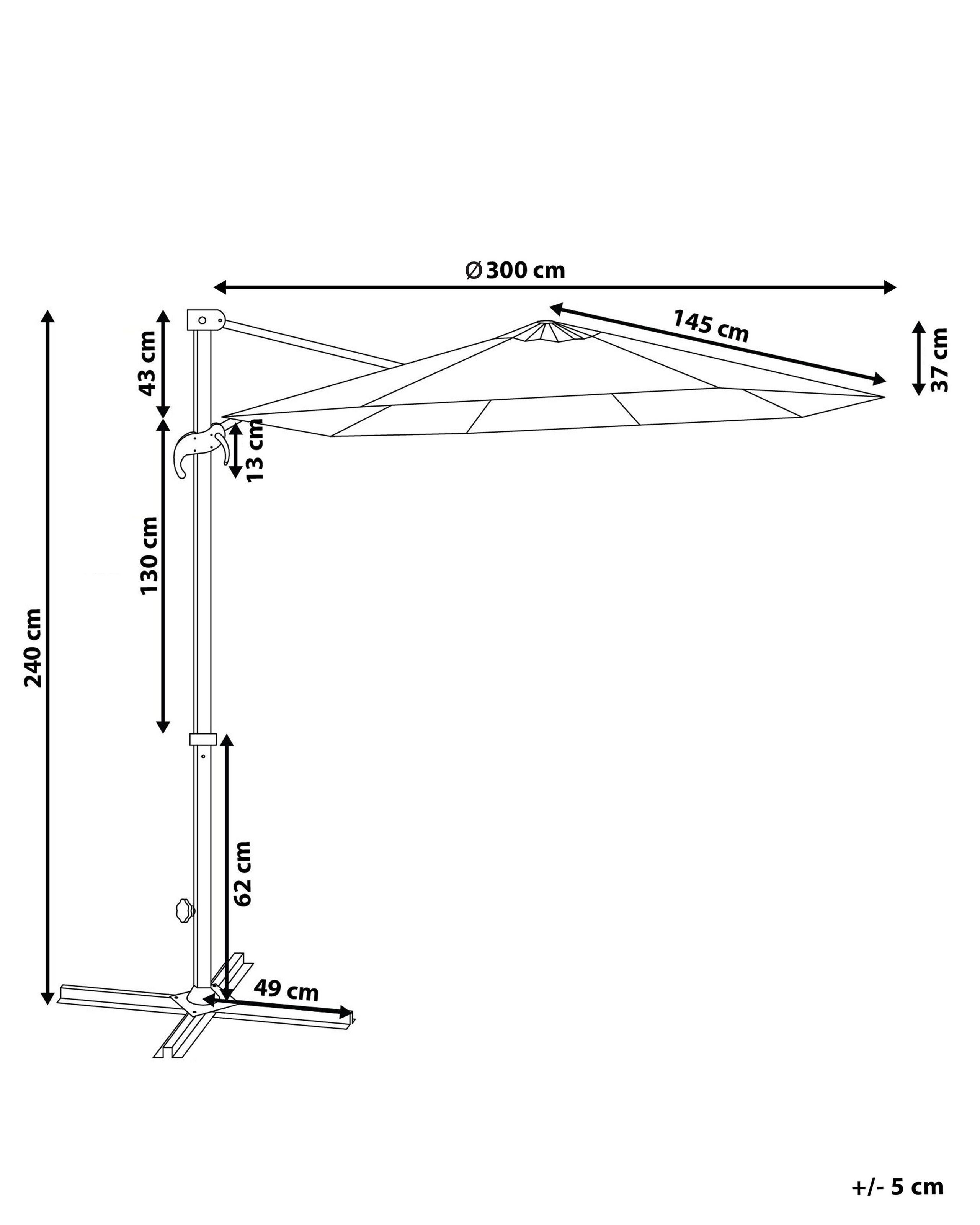 Beliani Ampelschirm aus Stoff SAVONA  