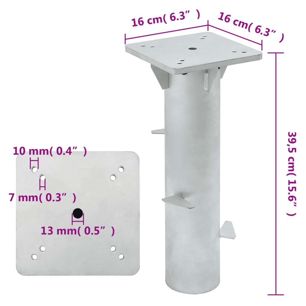 VidaXL base per ombrellone interrata Acciaio  