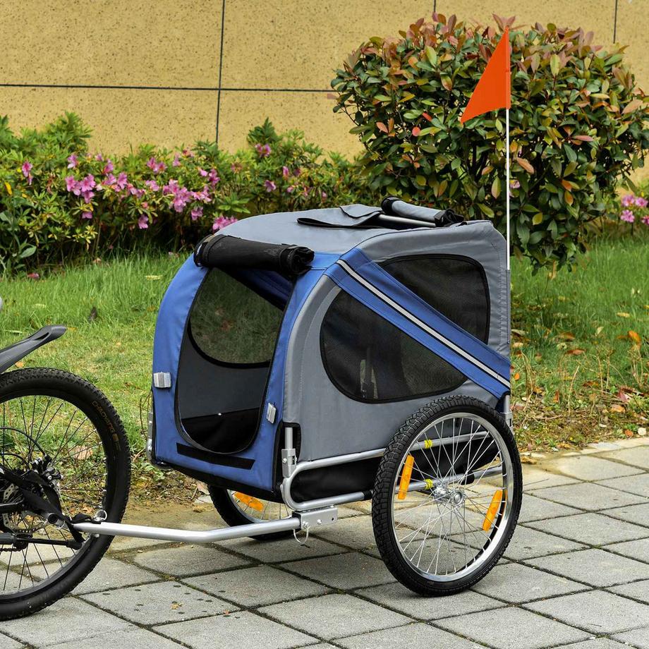 Northio  Hundeanhänger Fahrradanhänger Hundetransporter Hunde Fahrrad Anhänger Oxfordstoff Regenschutz Atmungsaktiv Blau 130 X 73 X 90 Cm 