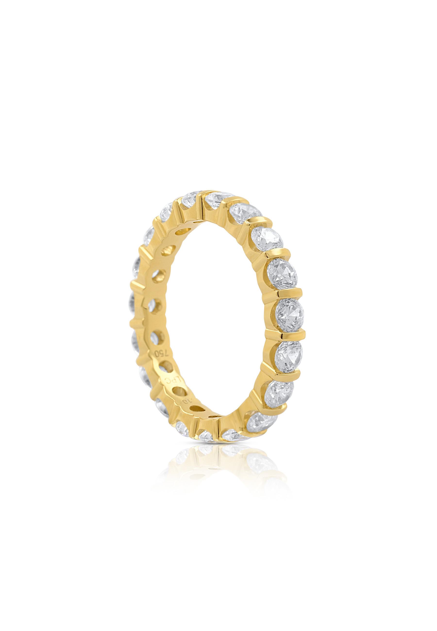 MUAU Schmuck  Memoire Ring Gelbgold 750 Zirkonia 