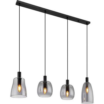 Lampe à suspension Garri métal noir mat 4xE14