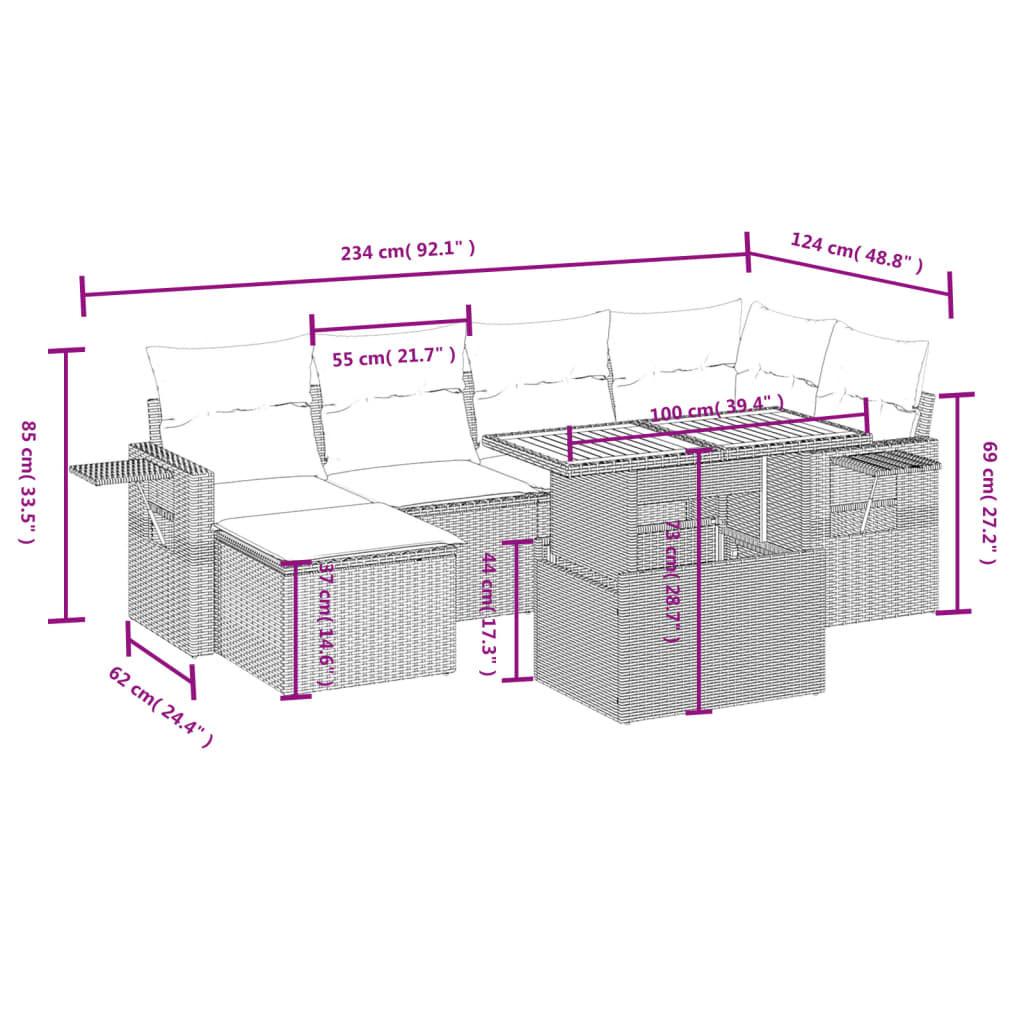 VidaXL Ensemble de canapés de jardin rotin synthétique  