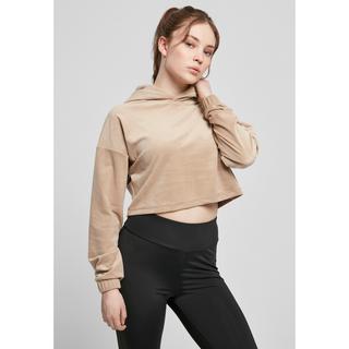 URBAN CLASSICS  felpa con cappuccio da cropped velvet oversized (gt) 