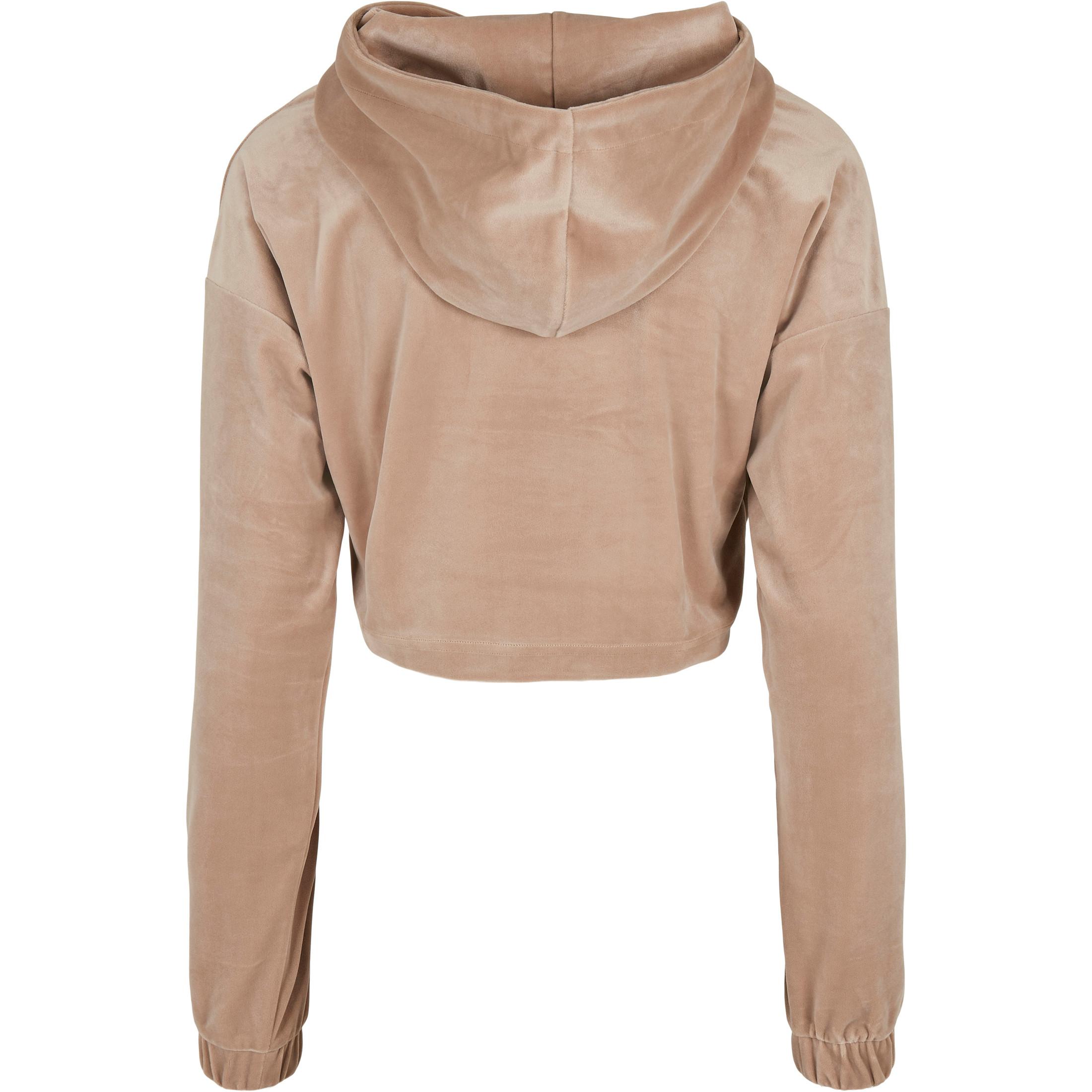 URBAN CLASSICS  damen-hoodie cropped velvet oversized (gt) 