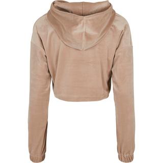 URBAN CLASSICS  felpa con cappuccio da cropped velvet oversized (gt) 