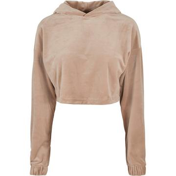 damen-hoodie cropped velvet oversized (gt)