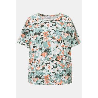 Studio Untold  T-shirt a effetto acquarello e scollo a girocollo verde militare 