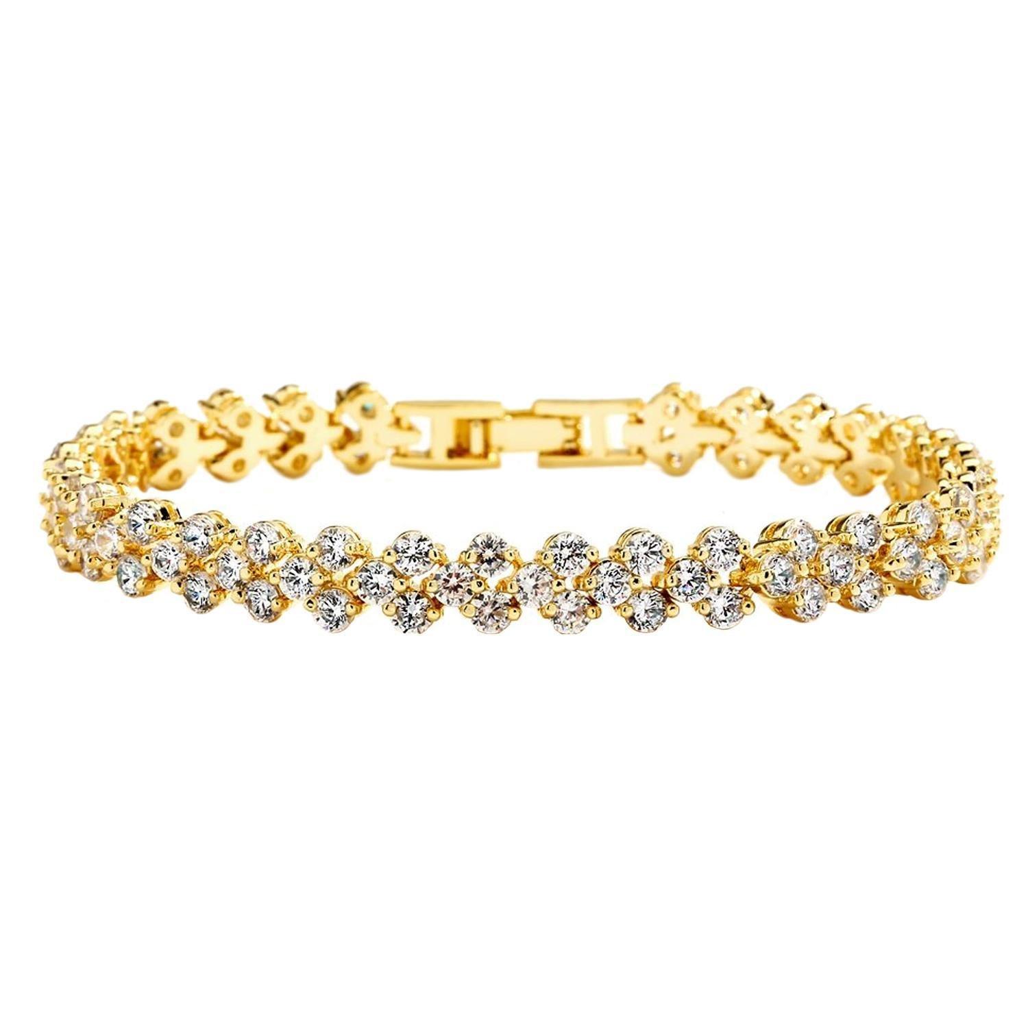 eStore  Bracelet Classique avec Strass - Or 