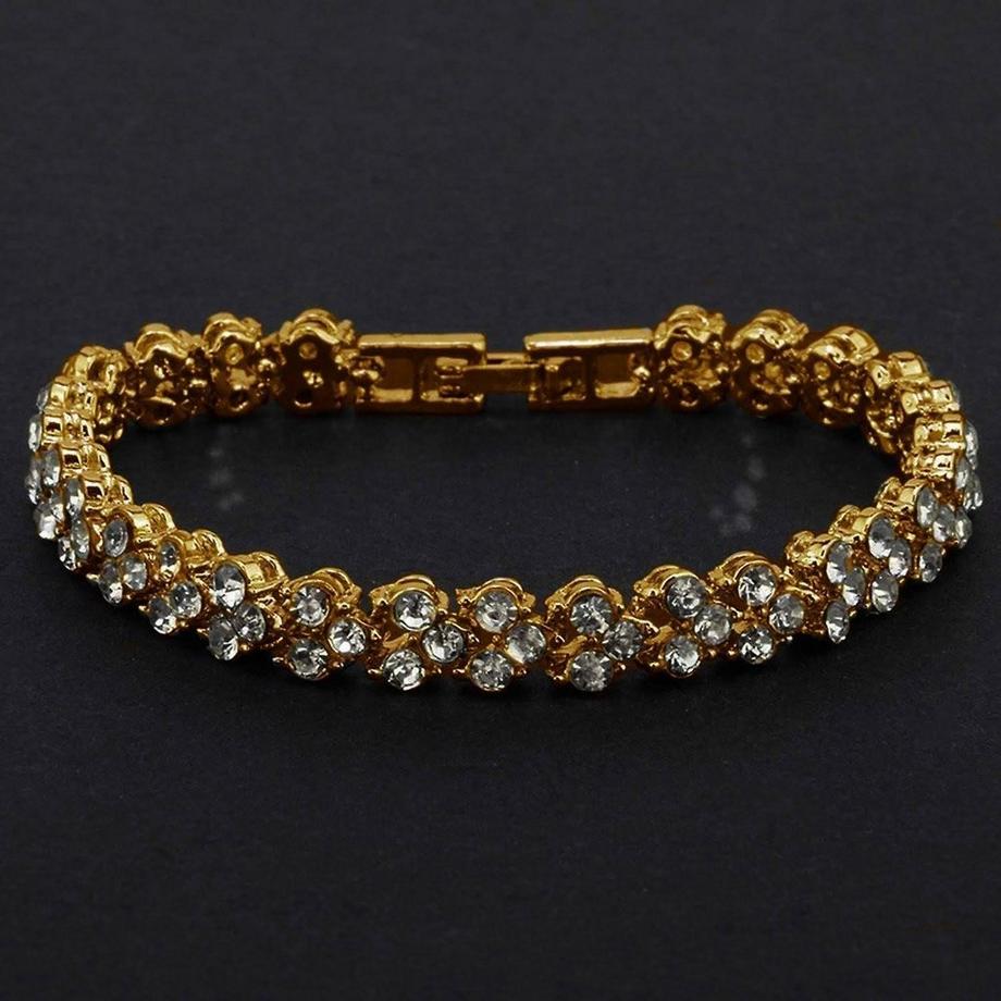 eStore  Klassisches Armband mit Strass - Gold 
