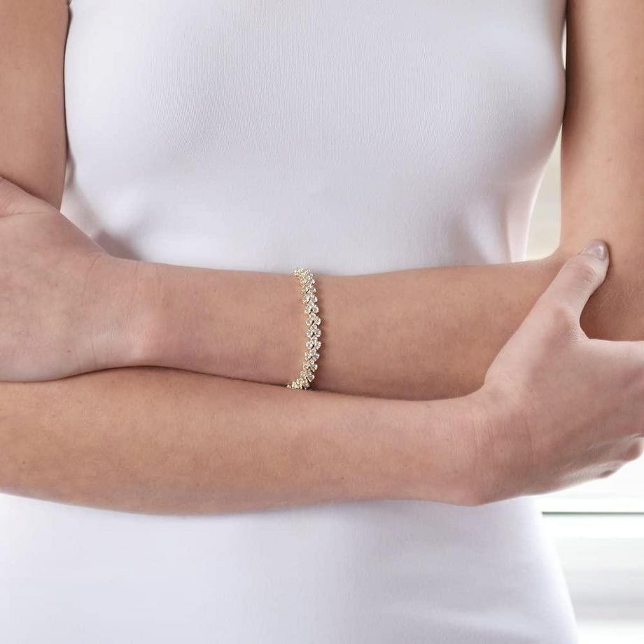 eStore  Klassisches Armband mit Strass - Gold 