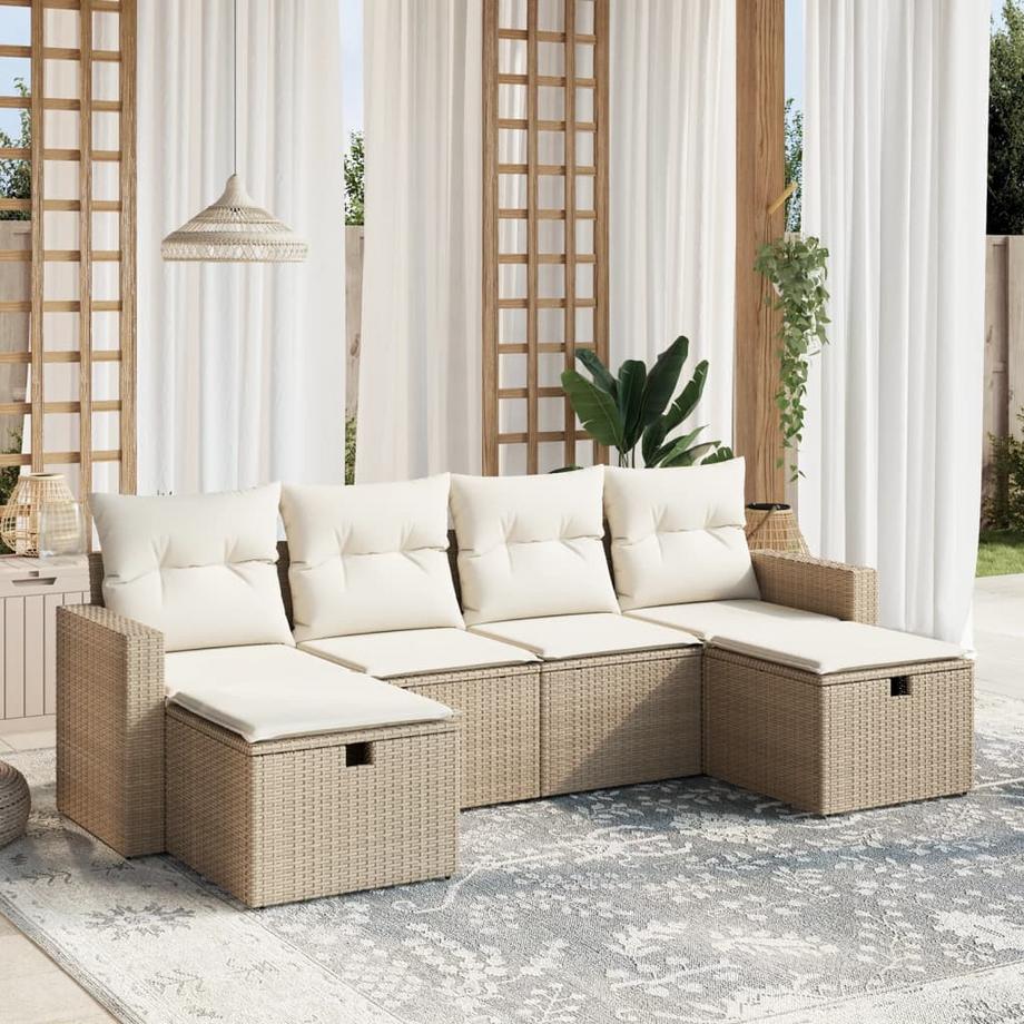 VidaXL Ensemble de canapés de jardin rotin synthétique  