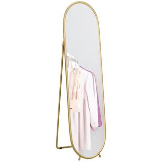 HOMCOM Miroir ovale sur pied pour salon  