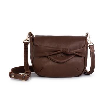 Leani petit sac porté bandoulière en cuir souple couleur marron