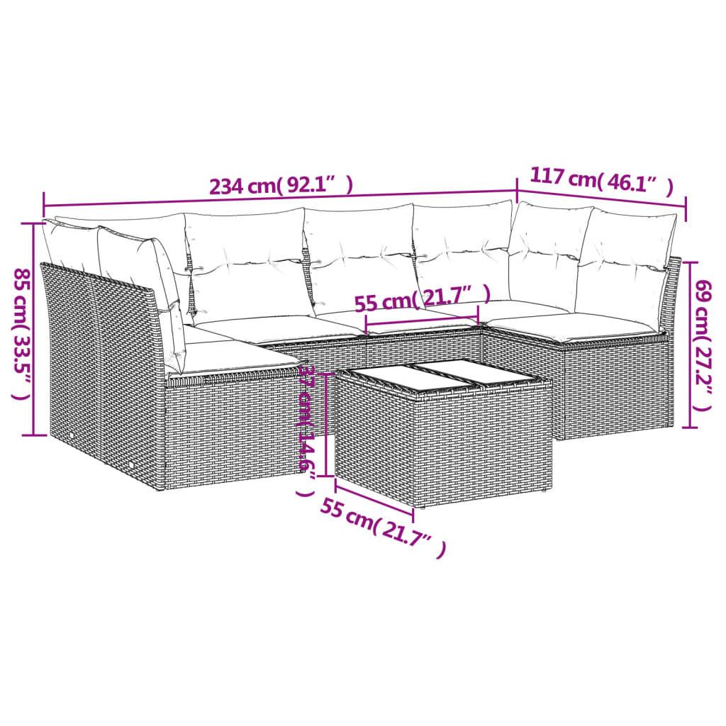 VidaXL Ensemble de canapés de jardin rotin synthétique  