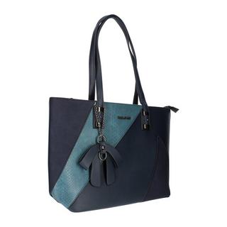 Gallantry  Borsa shopper serpente scamosciata blu 