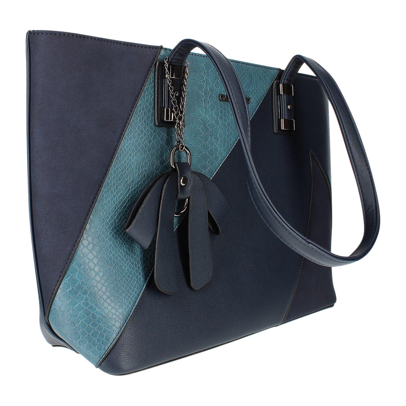 Gallantry  Borsa shopper serpente scamosciata blu 