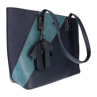 Gallantry  Borsa shopper serpente scamosciata blu 