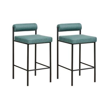 Lot de 2 chaises de bar en Polyester Moderne AMAYA