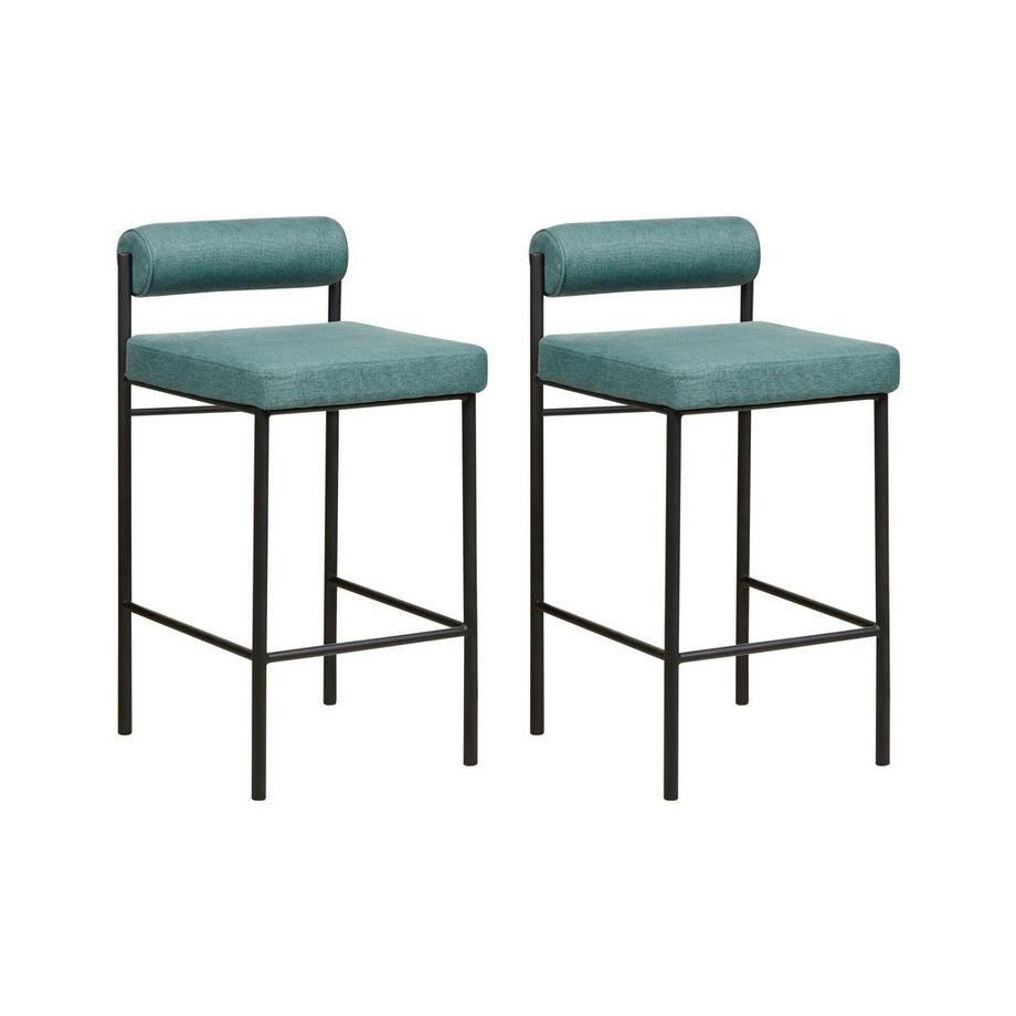 Beliani Lot de 2 chaises de bar en Tissu Moderne AMAYA  