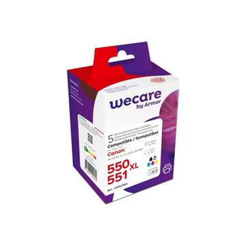 WECARE Multi rebuilt 550/551 BKCMY PGI550/CLI551WE z.Canon PIXMA MG5450 22(4x11ml