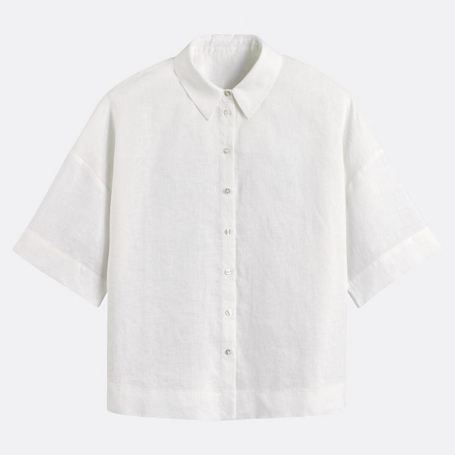 La Redoute Collections Leinenhemd mit weiten Ärmeln und Ellenbogen Signature  