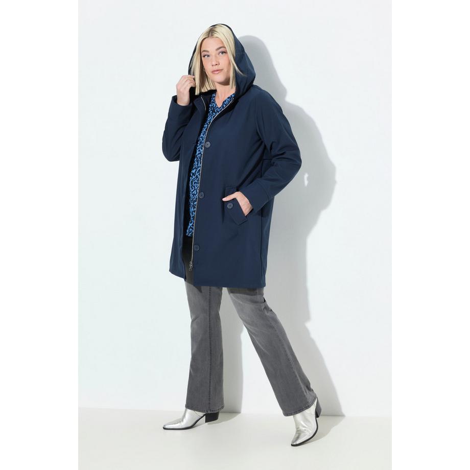 Ulla Popken Softshell-Mantel wasserabweisend Kapuze  
