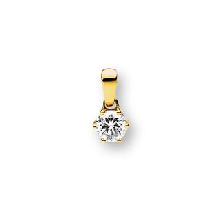 MUAU Schmuck  Pendentif serti 6 griffes de diamants 0,25ct. or jaune 750 