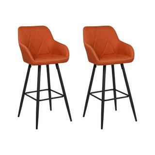 Beliani Lot de 2 chaises de bar en Polyester Rétro DARIEN  