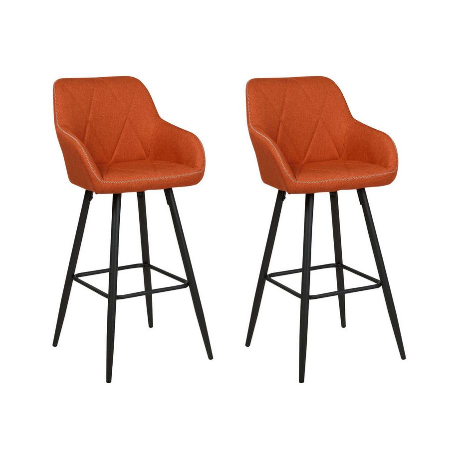 Lot de 2 chaises de bar en Tissu Rétro DARIEN