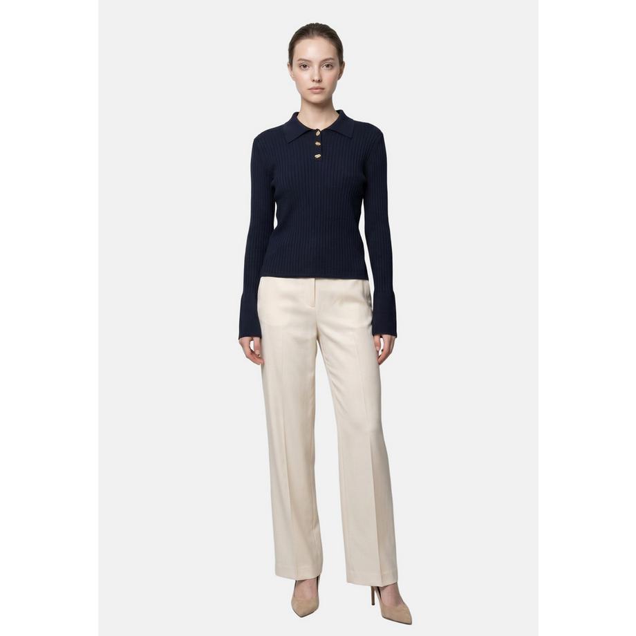 Roberta Rossi Pullover collo polo a coste  