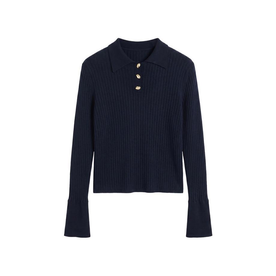 Roberta Rossi Pullover collo polo a coste  