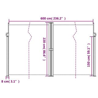 VidaXL tenda da sole laterale retrattile  