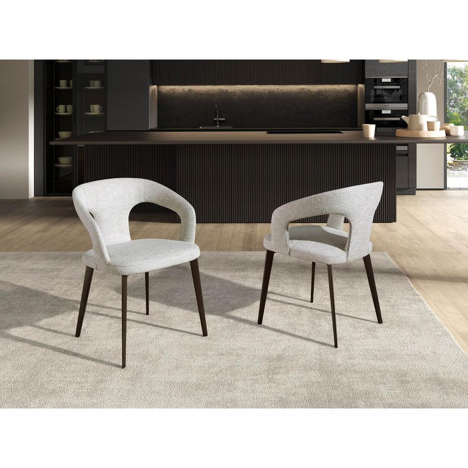 ANGEL CERDA Sedia in tessuto bianco sporco  