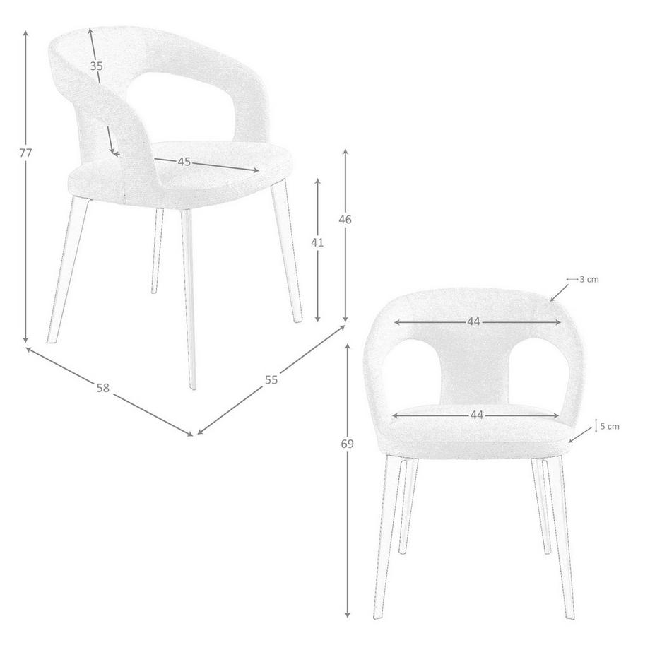 ANGEL CERDA Sedia in tessuto bianco sporco  