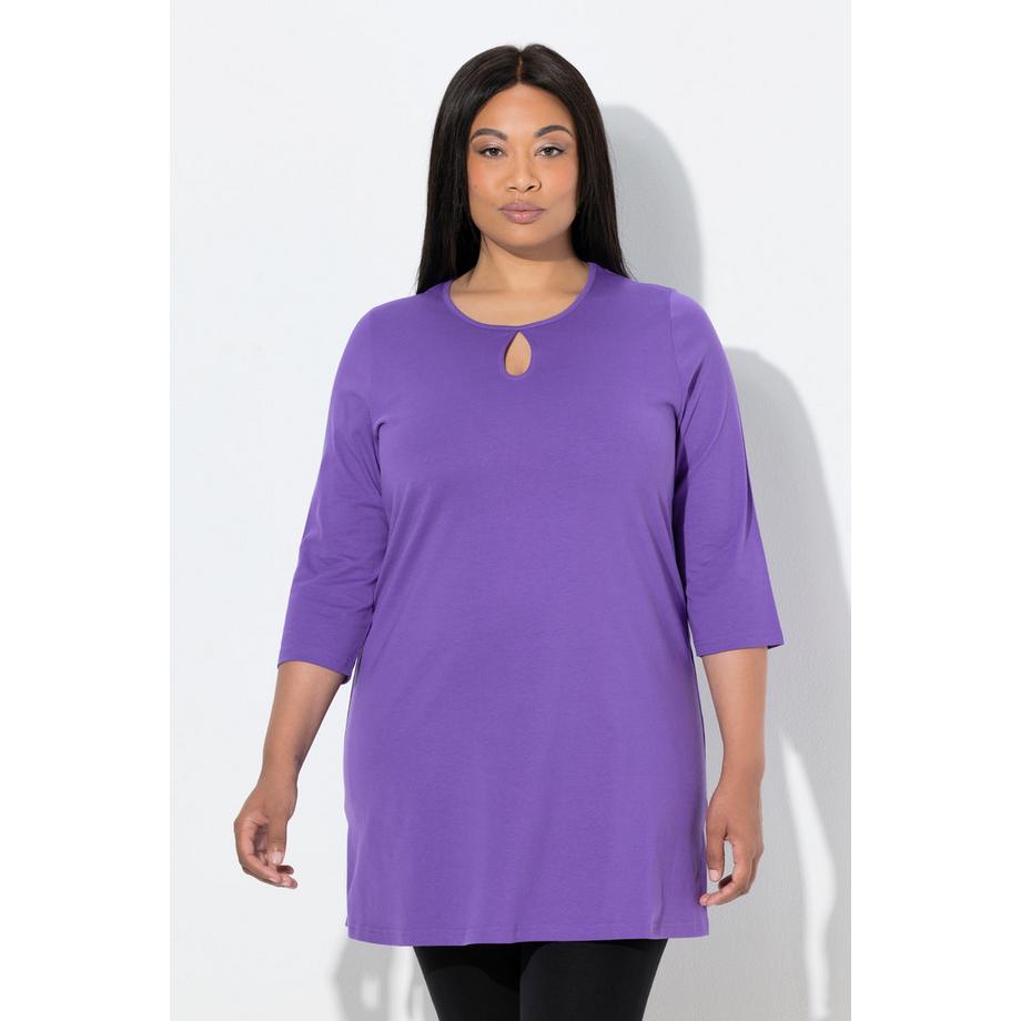 Ulla Popken Longshirt A-Linie Rundhalsausschnitt 3/4-Arm  
